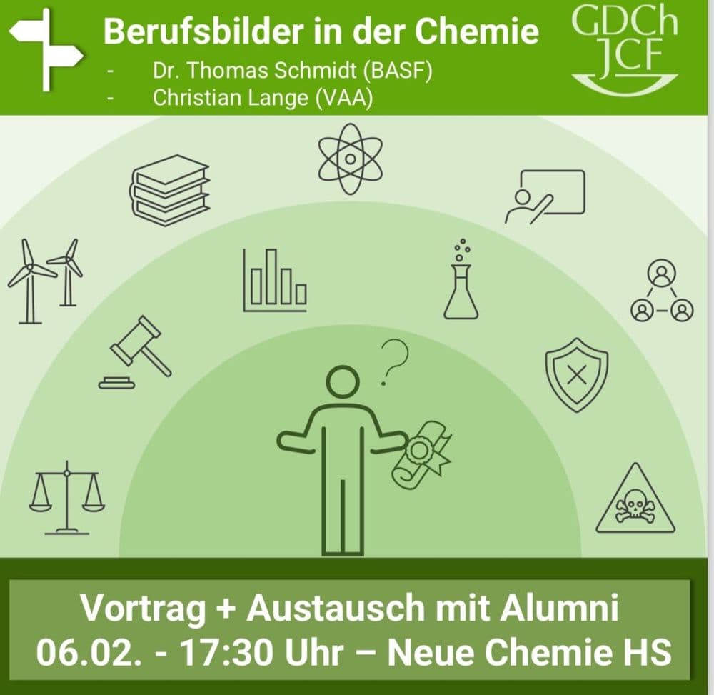 Berufsbilder in der Chemie, Gehaltsvorstellungen und Networking mit Alumni