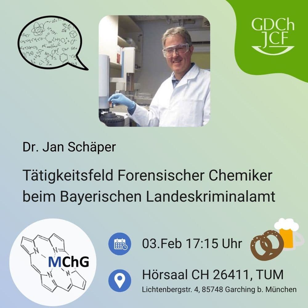 Tätigkeitsfeld Forensischer Chemiker beim Bayerischen Landeskriminalamt