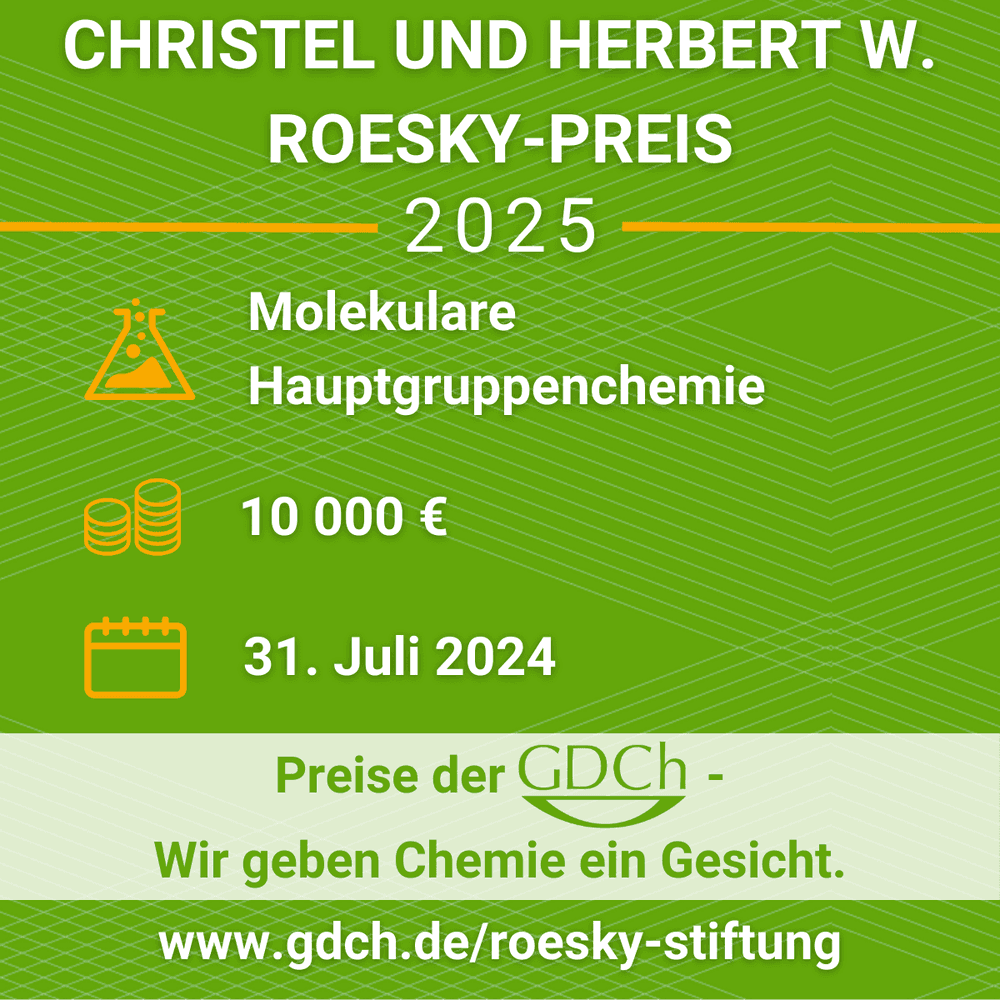 Ausgeschrieben: Christel und Herbert W. Roesky-Preis