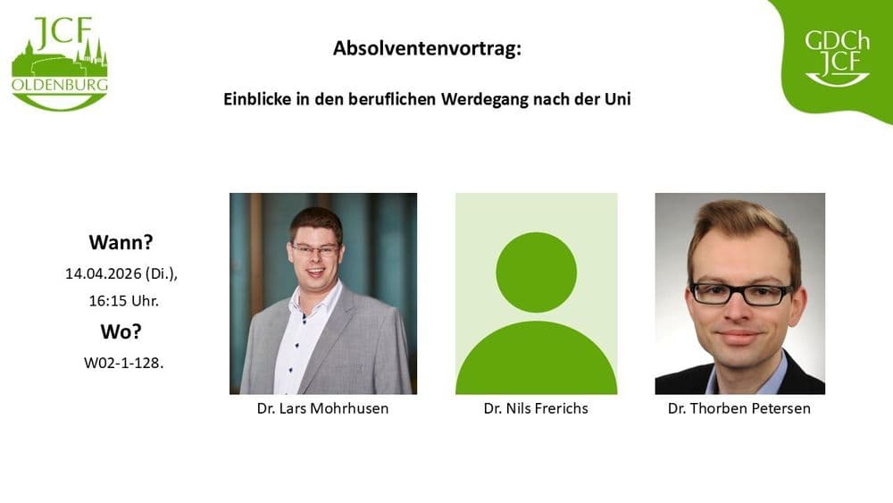 Absolventenvortrag: Einblicke in den beruflichen Werdegang nach der Uni