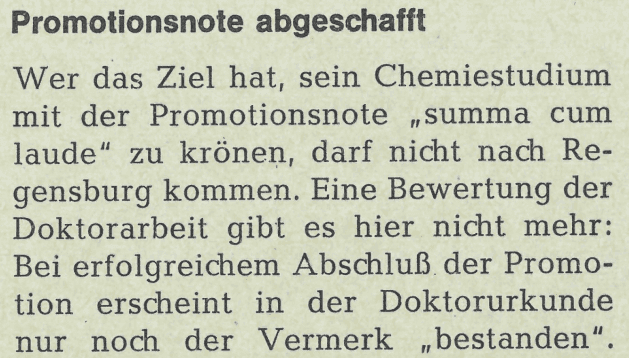 Noten auf die Promotion?