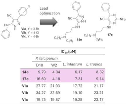 Antiprotozoal Activity of Highly Substituted Pyrazole and Pyrimidine Derivatives