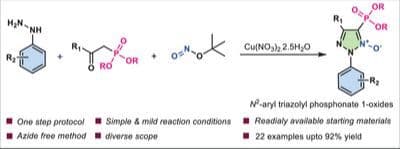 Efficient Copper‐Catalyzed, One‐Pot Synthesis of N2‐Aryl Phosphoryl 1,2,3‐Triazole 1‐Oxides