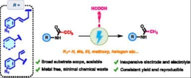 Exhaustive Hydrodechlorination of Trichloroacetamides under Electrochemical Conditions at Ambient Temperature