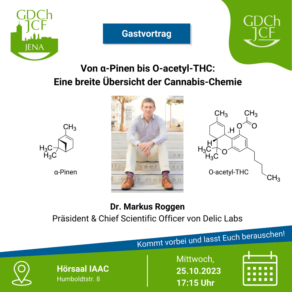 Von ⍺-Pinen bis O-acetyl-THC: Eine breite Übersicht der Cannabis-Chemie