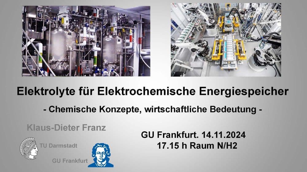 Elektrolyte für Elektrochemische Energiespeicher - Chemische Konzepte, wirtschaftliche Bedeutung
