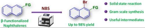 Mechanochemical Preferential Bromination at the α‐Position of Activated Naphthalenes