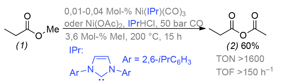 Methylester Nickel-katalysiert carbonylieren