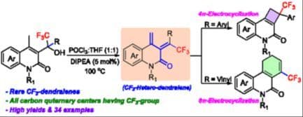 Substrate Divergent 4π/6π Electrocyclization of CF3‐Quinolone Heterodendralenes